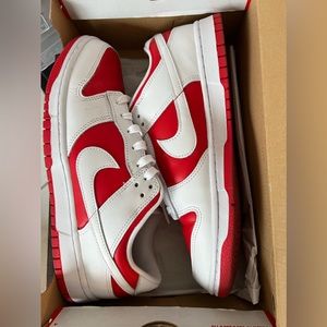 Nike dunks retro red and white size 10